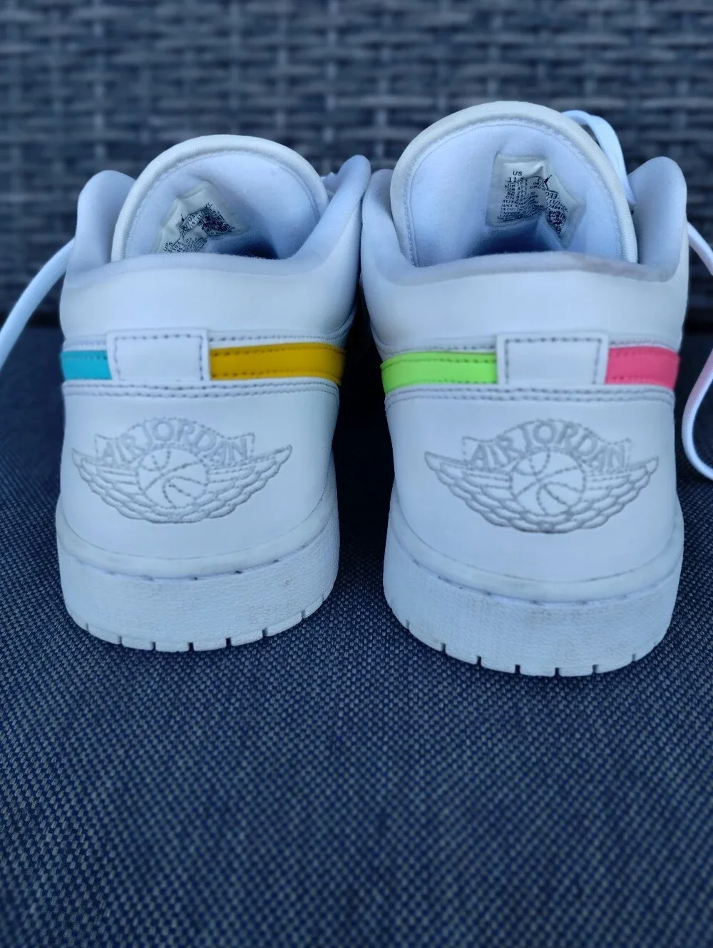 Air Jordan 1 Low White Multi-Color Swoosh Men’s 11.5 CW7033-100 Sneakers